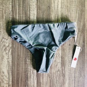 Gray cheeky bikini bottoms